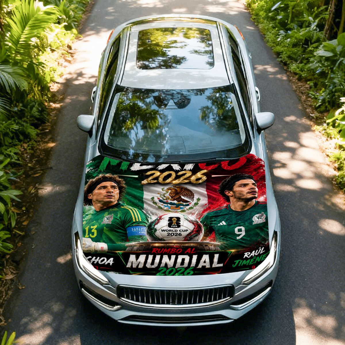 Mexico word cup 2026 Road to Glory Car Hood Cover –  Jaul Gimenez &  Ochoa Edition