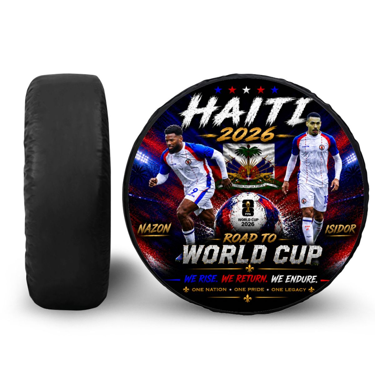 🇭🇹 Road to World Cup 2026 Spare Tire Cover ,Isidor & Nazon Edition