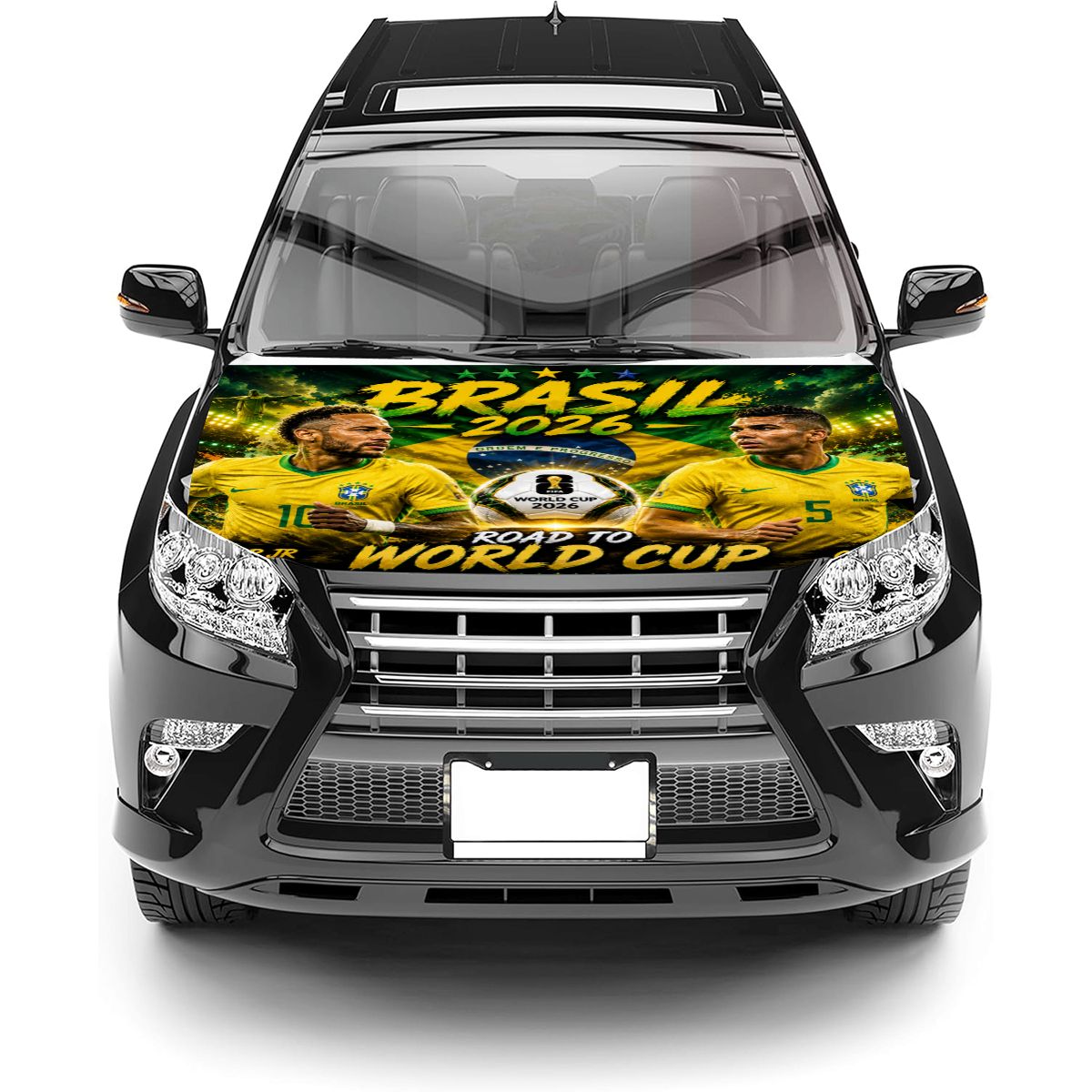 Brasil word cup 2026 Road to Glory Car Hood Cover –  Neymar &  Casemiro Edition