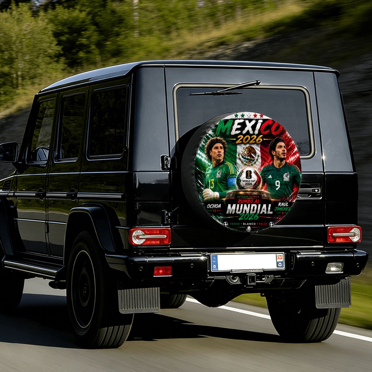 Mexico word cup - Universal Spare Tire Cover , Jaul Gimenez  & Ochoa Edition