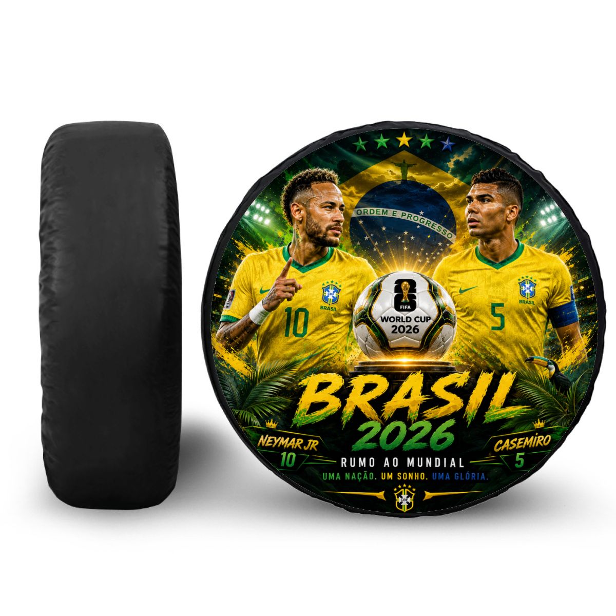 Brasil word cup - Universal Spare Tire Cover , Neymar & Casemiro Edition