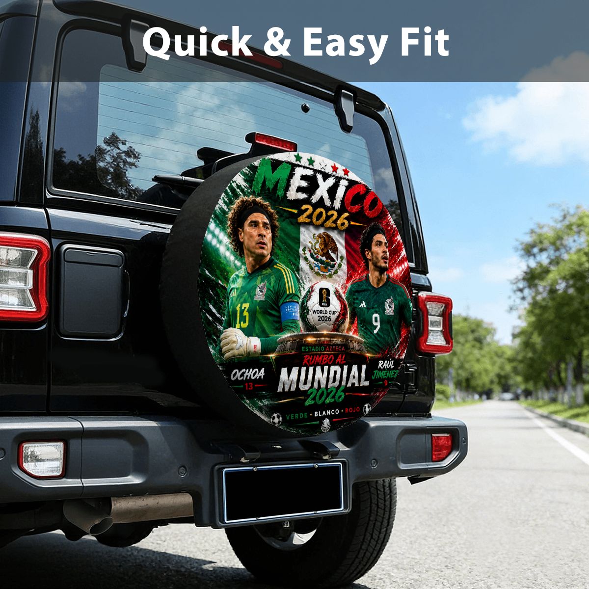 Mexico word cup - Universal Spare Tire Cover , Jaul Gimenez  & Ochoa Edition