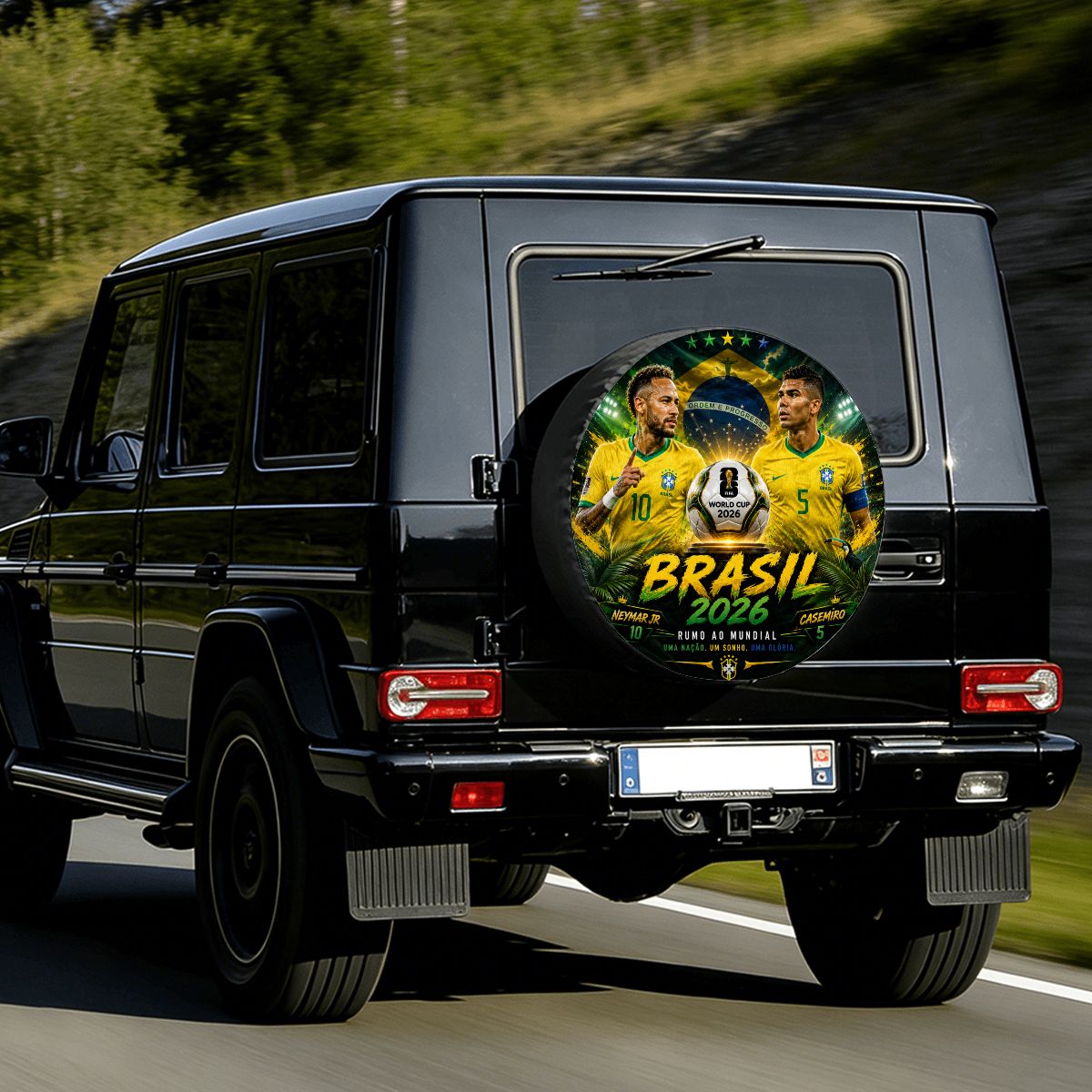 Brasil word cup - Universal Spare Tire Cover , Neymar & Casemiro Edition