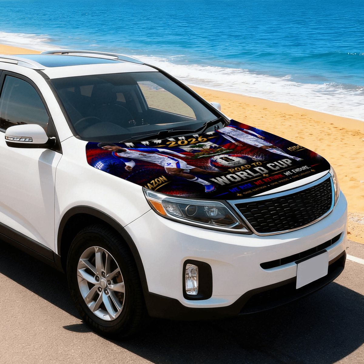 Haiti word cup 2026 Road to Glory Car Hood Cover – Nazon & Isidor Edition
