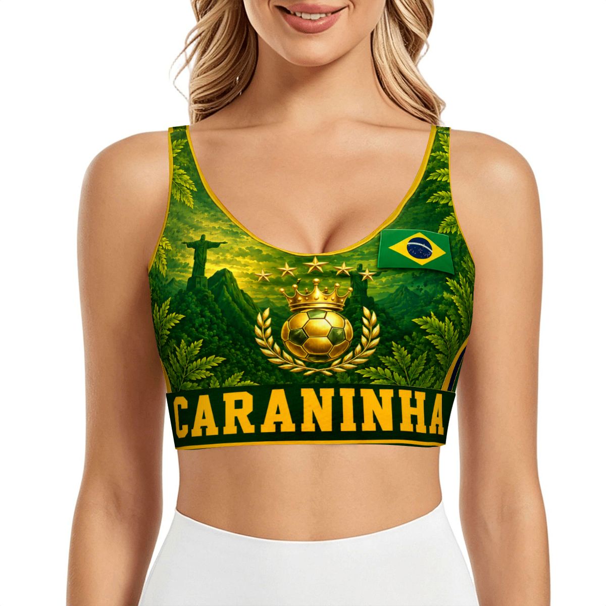 Caraninha Brazil Fan Sports Bra ⭐