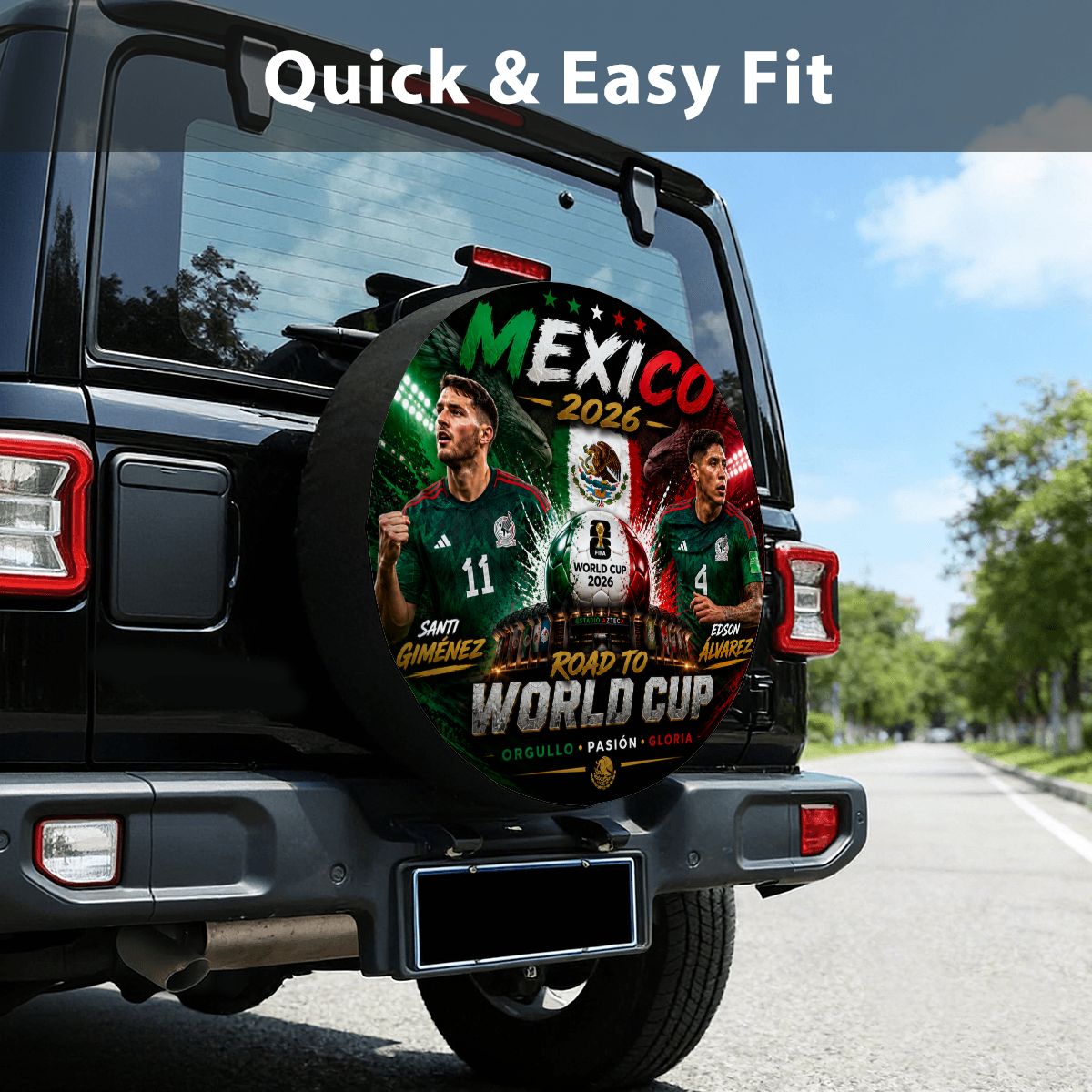 Haiti word cup - Universal Spare Tire Cover , Edson Alvarez & Santiago Gimenez Edition