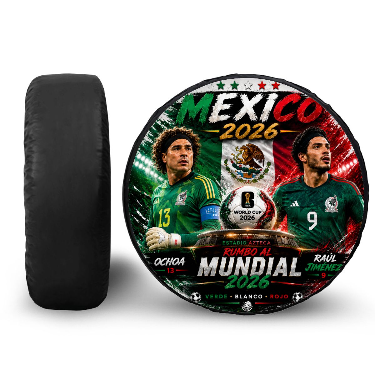 Mexico word cup - Universal Spare Tire Cover , Jaul Gimenez  & Ochoa Edition