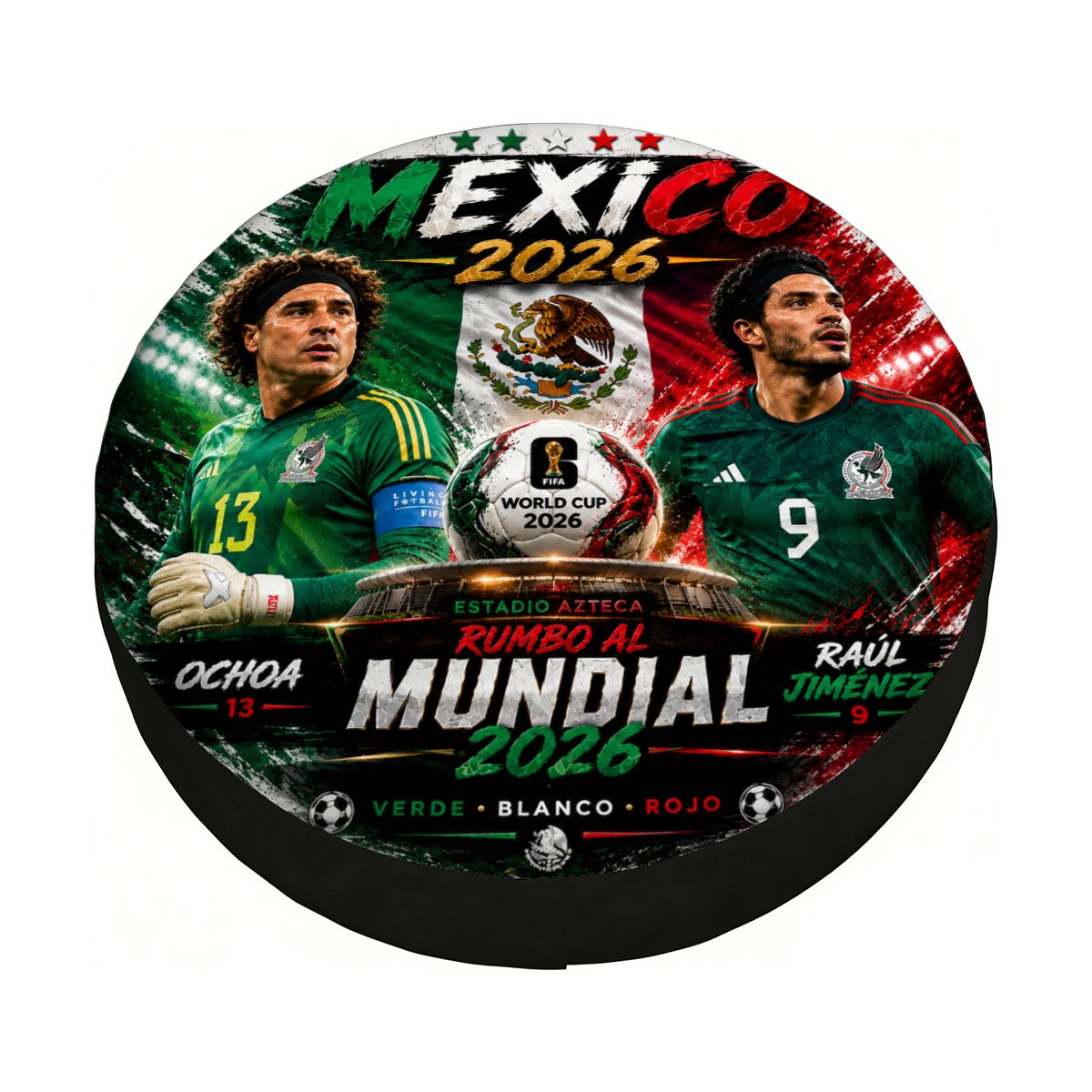Mexico word cup - Universal Spare Tire Cover , Jaul Gimenez  & Ochoa Edition