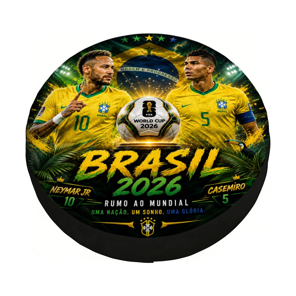 Brasil word cup - Universal Spare Tire Cover , Neymar & Casemiro Edition