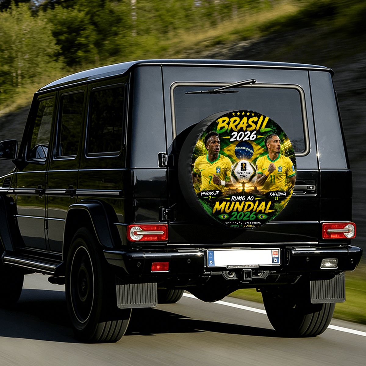 Brasil word cup - Universal Spare Tire Cover ,Vinicius & Raphinia Edition
