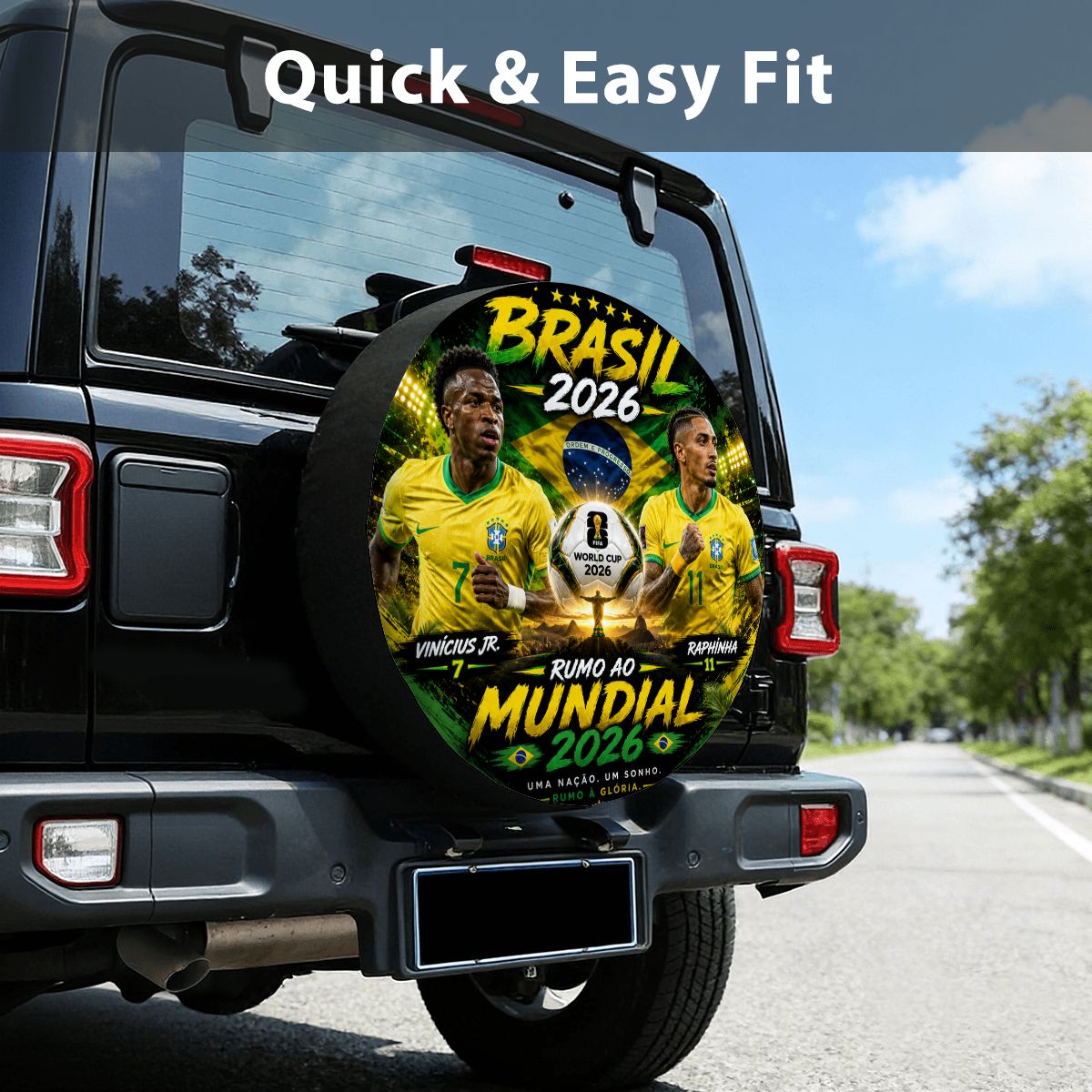 Brasil word cup - Universal Spare Tire Cover ,Vinicius & Raphinia Edition