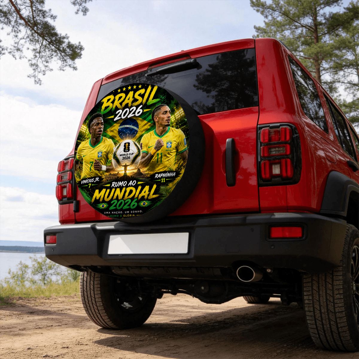 Brasil word cup - Universal Spare Tire Cover ,Vinicius & Raphinia Edition