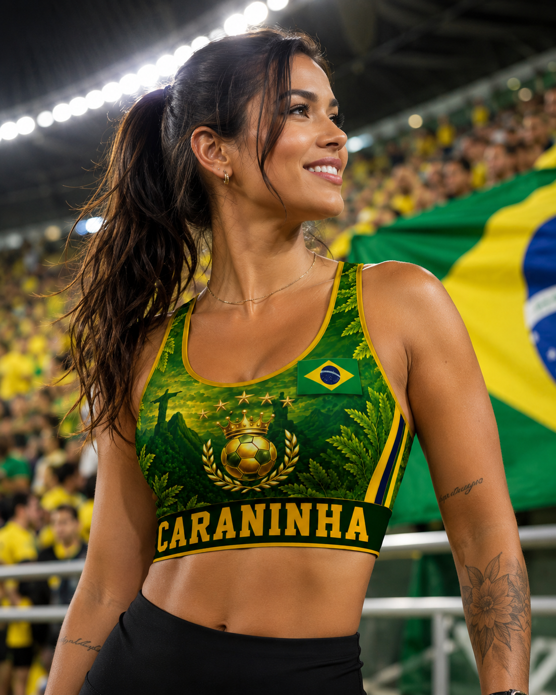 Caraninha Brazil Fan Sports Bra ⭐