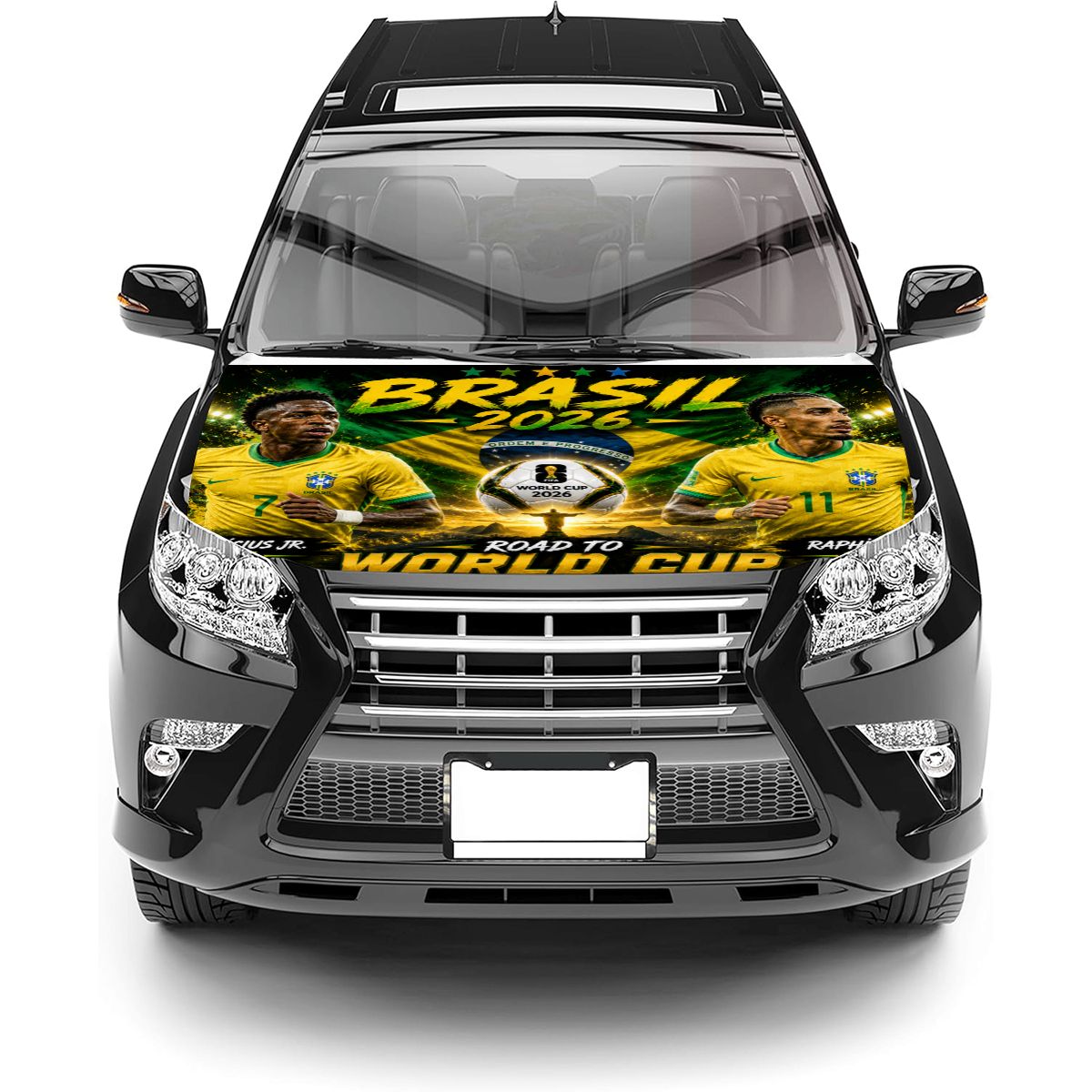 Brasil word cup 2026 Road to Glory Car Hood Cover –  Vinicius &  Raphinia Edition