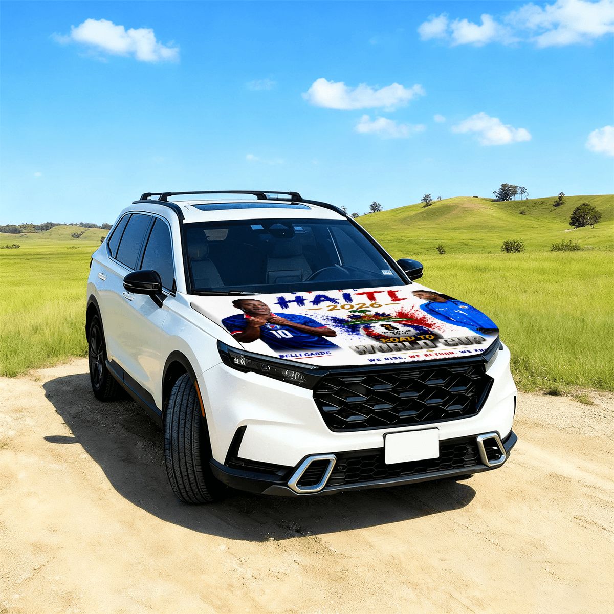 Haiti 2026 Road to Glory Car Hood Cover – Bellegarde & Ricardo Ade Edition