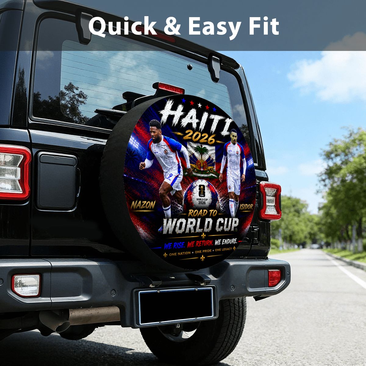 🇭🇹 Road to World Cup 2026 Spare Tire Cover ,Isidor & Nazon Edition