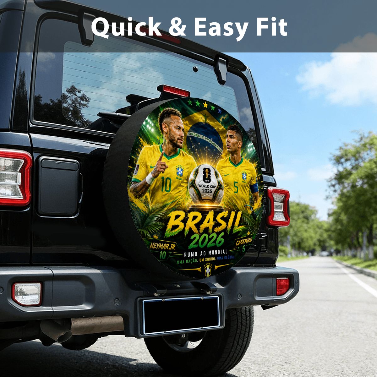 Brasil word cup - Universal Spare Tire Cover , Neymar & Casemiro Edition