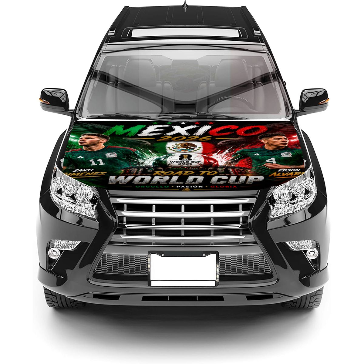 Mexico word cup 2026 Road to Glory Car Hood Cover –  Santiago Gimenez &  Edson Alvarez Edition