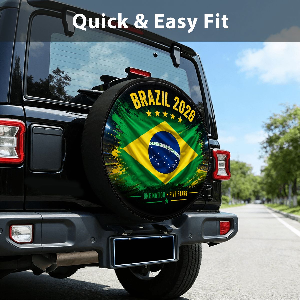 Brazil Flag Spare Tire Cover 2026