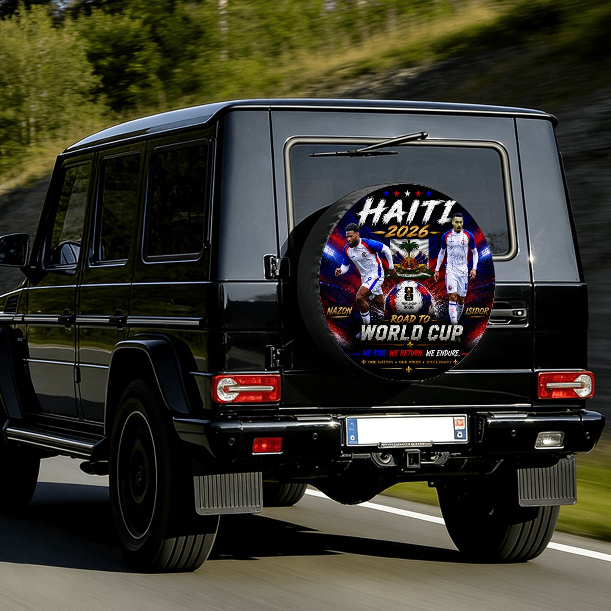 🇭🇹 Road to World Cup 2026 Spare Tire Cover ,Isidor & Nazon Edition
