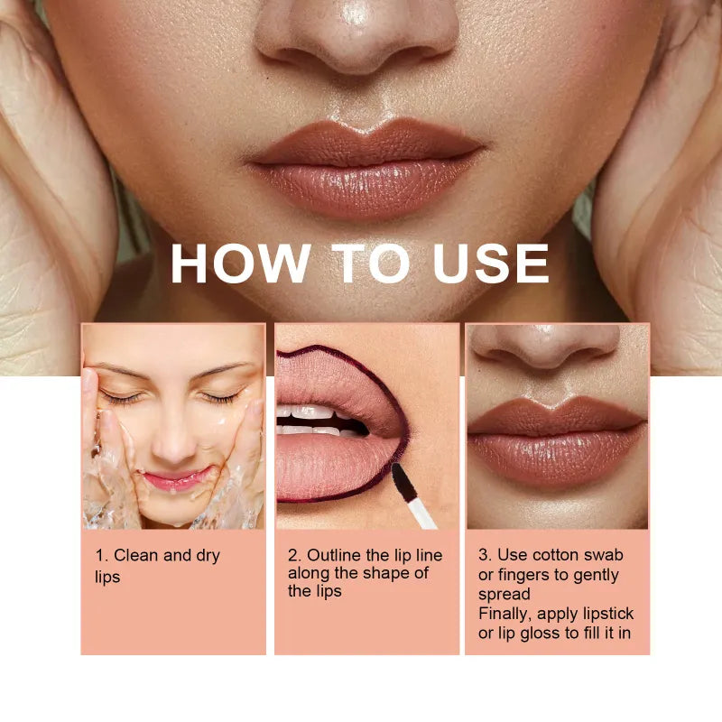Lip Liner STAY-N - Peel-Off Lip Liner Stain Dark-Brown