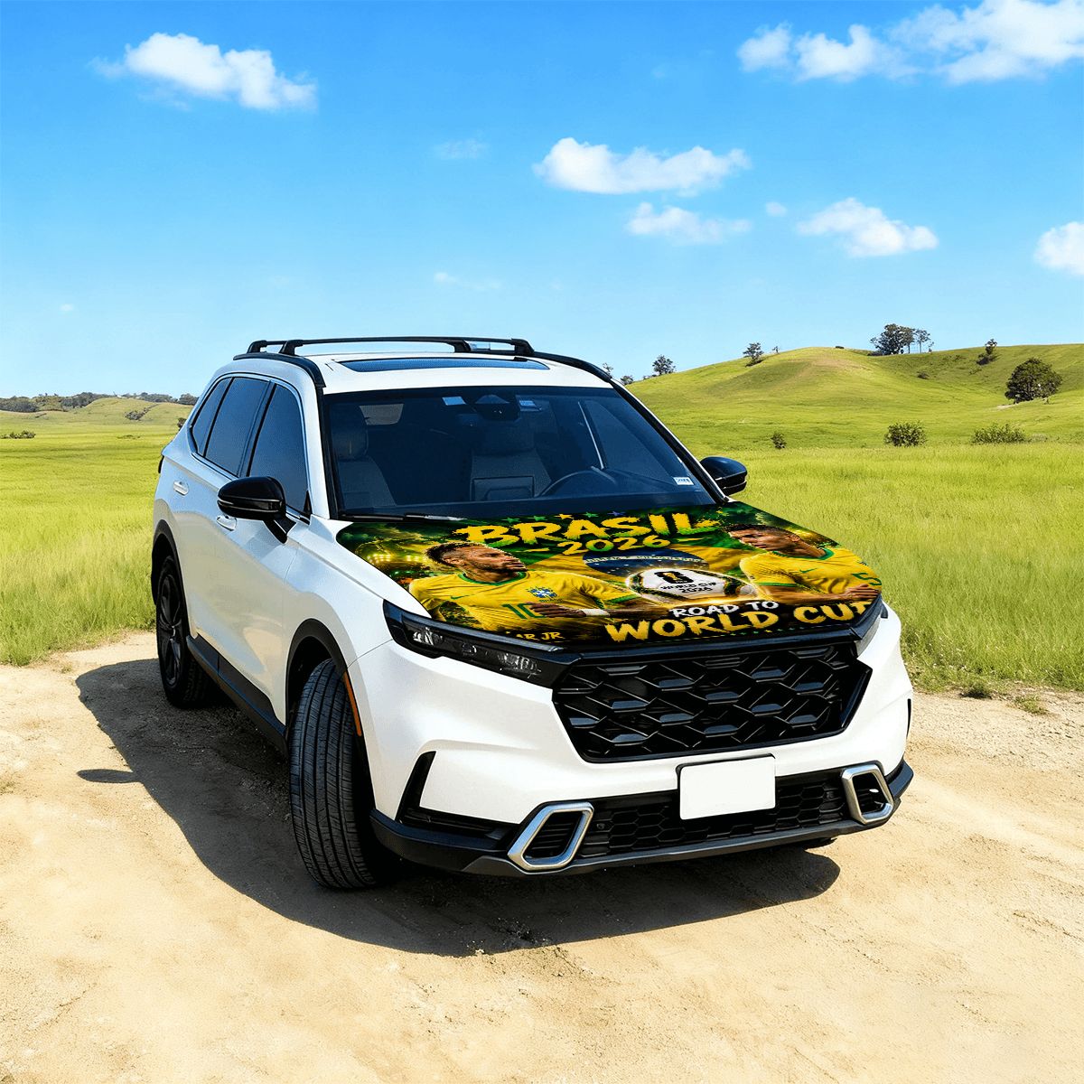 Brasil word cup 2026 Road to Glory Car Hood Cover –  Neymar &  Casemiro Edition